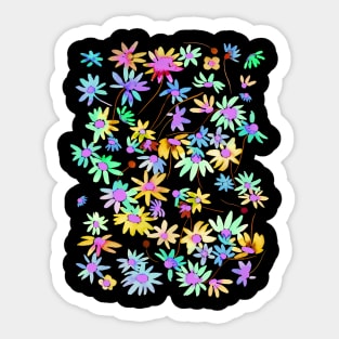 Daisies Spring Countryside Neon Sticker